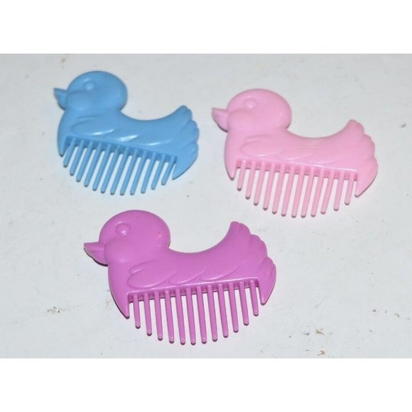 Vtg G1 My Little Pony Baby Duck Comb Lot Blue Pink dark pink 3 pc replacement - Picture 4 of 5